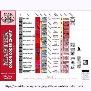 Free Digital Download - Color Lists from Y2K Juicy Couture!